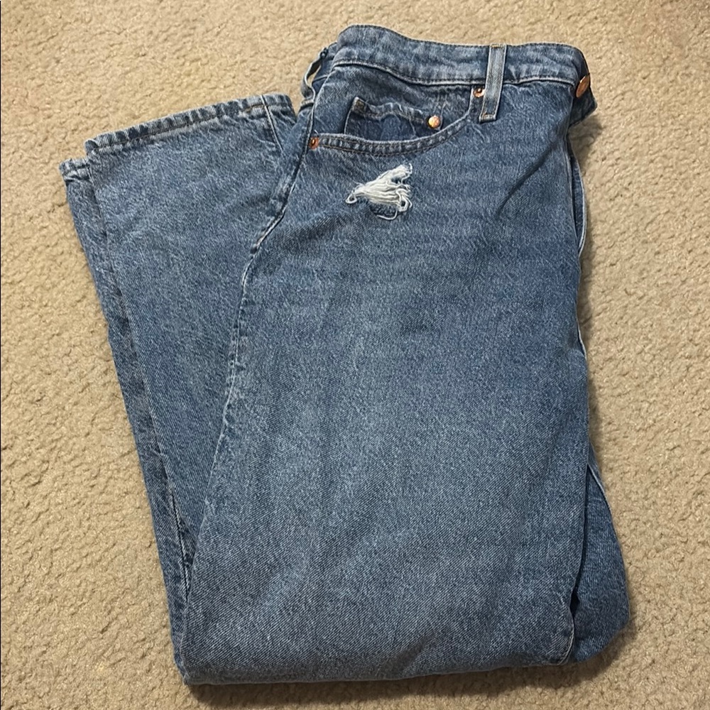 H&M Ultra-High Waist Blue Denim Mom Jeans